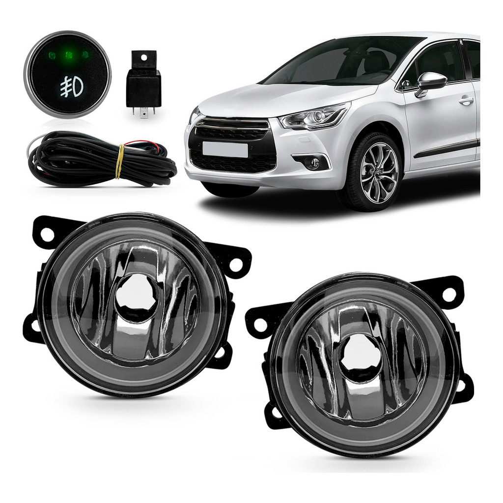 Kit Farol Milha Auxiliar Ds4 2013 2014 2015 2016 Botão Touch