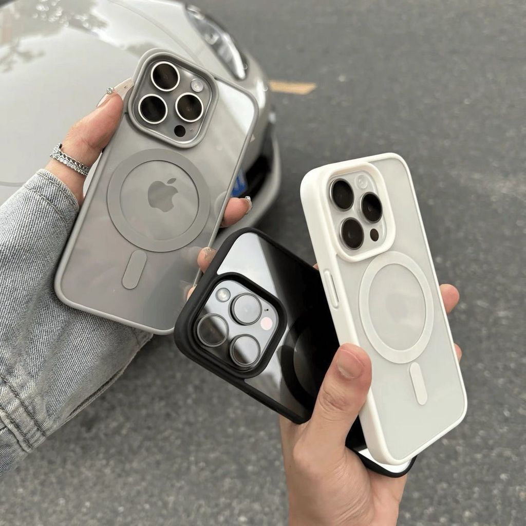 Capa Magnética Transparente Anti-Queda para Múltiplos iPhone (12, 12Pro, 13, 14, 16 Pro Max), MagSafe Compatível