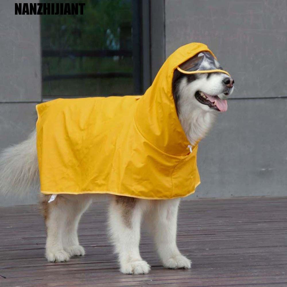 NANZHIJIANT Capa De Chuva Para Cães PU M-9XL Pequenos , Médios E Grandes , Filhotes , Com Capuz , À Prova D'água , Jaque