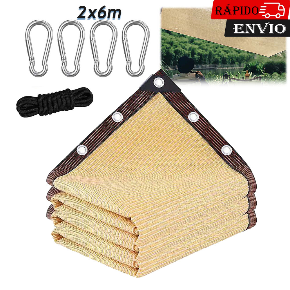 bege pano de sombra para jardim 2×6m cobertura de sombra para exterior pérgola plantas de pátio de pendurar capa de rede