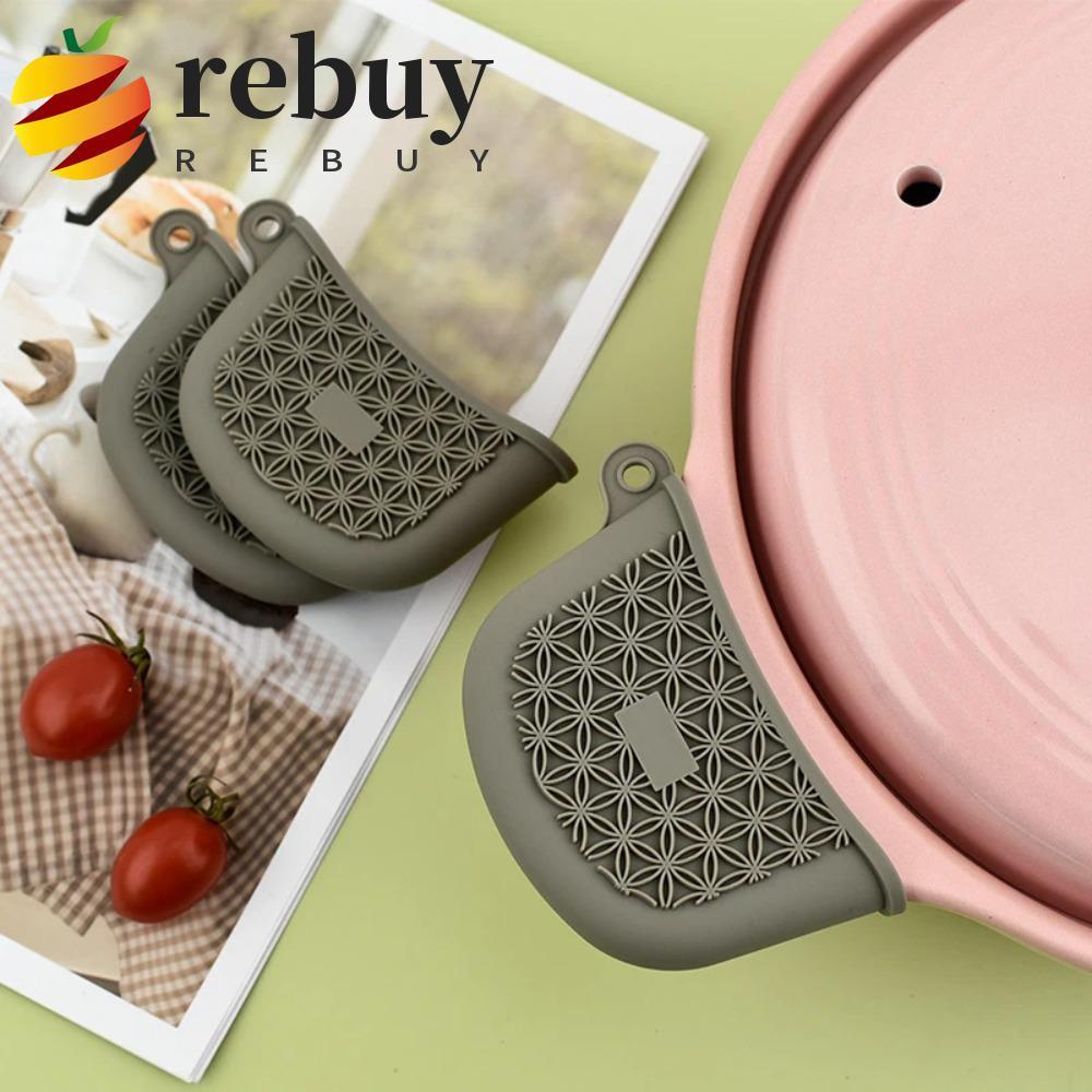 REBUY1 Capa De Alça De Panela , Clipe De Orelha De Pote De Silicone Anti-Queimadura , Suporte De Isolamento Térmico Anti