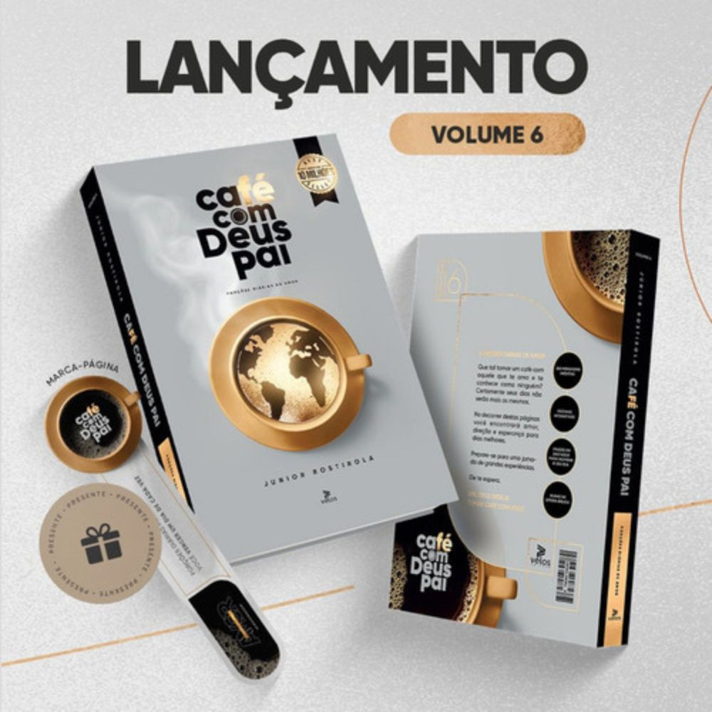Livro Devocional Café Com Deus Pai lançamento livro de Junior Rostirola 6 Edicão 2026 capa luxo em Oferta na Shopee