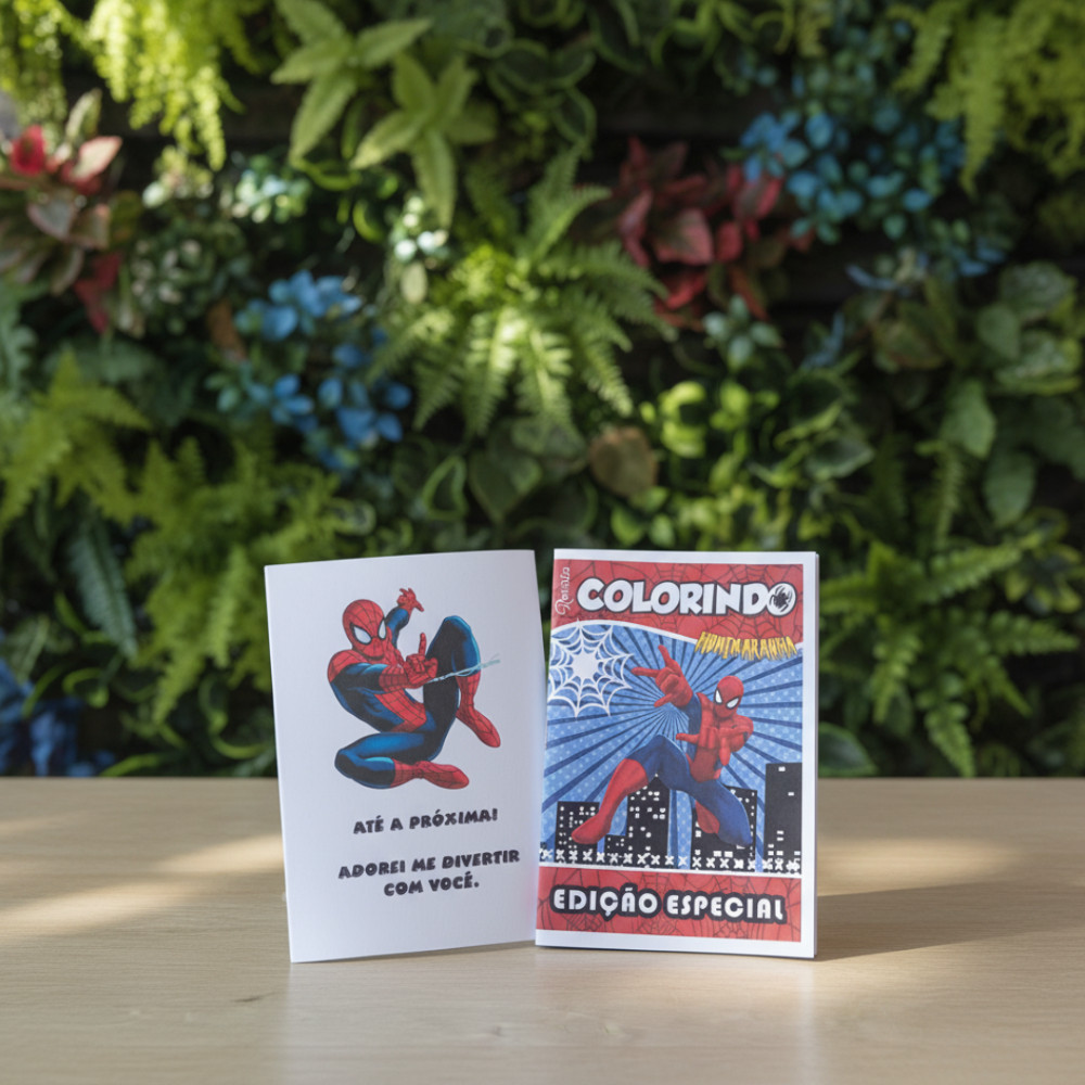 MINI Livro de colorir 15x10cm Tema personalizado HOMEM-ARANHA - Lembrancinha Festa de Aniversário