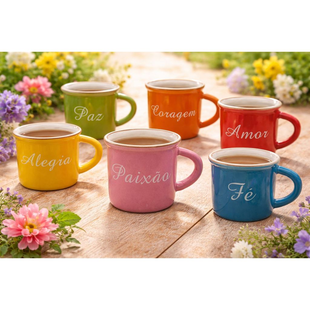 Kit Mini Xicaras 70mL Caneca Porcelana Cafezinho Jogo Xicaras em Oferta na Shopee