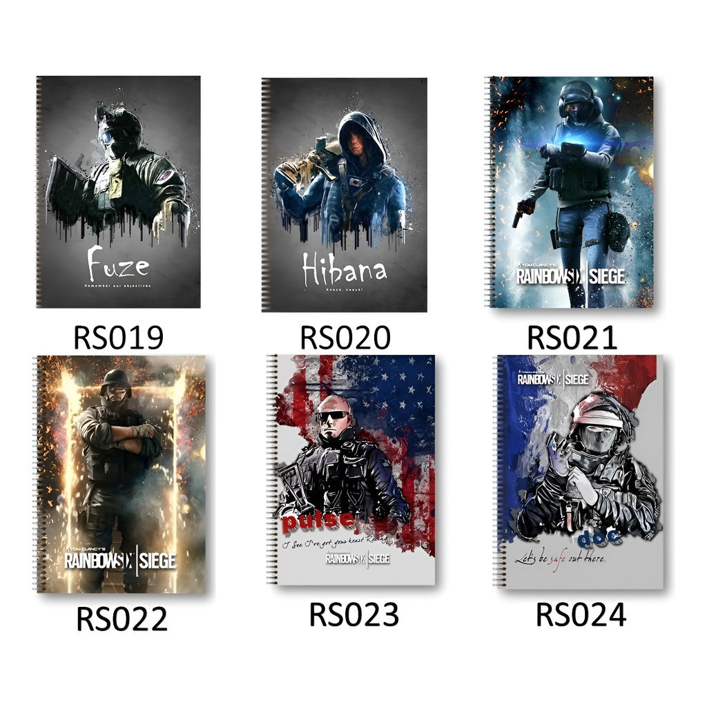 Caderno De 1 Matéria Com 96 Folhas Rainbow Six