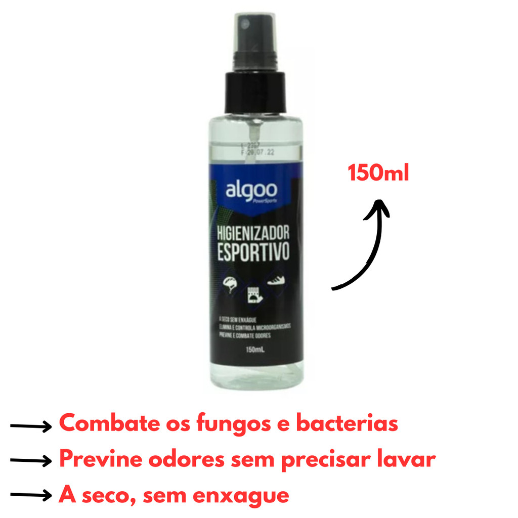 Limpador Bactericida Fungicida Luva/Capacete 150ml - Algoo