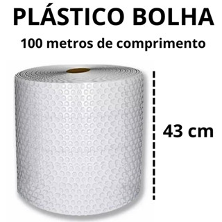 Bobina Plástico Bolha 43cm x 100 mts Alta Qualidade Proteção Ideal para E-COMMERCE em Oferta na Shopee