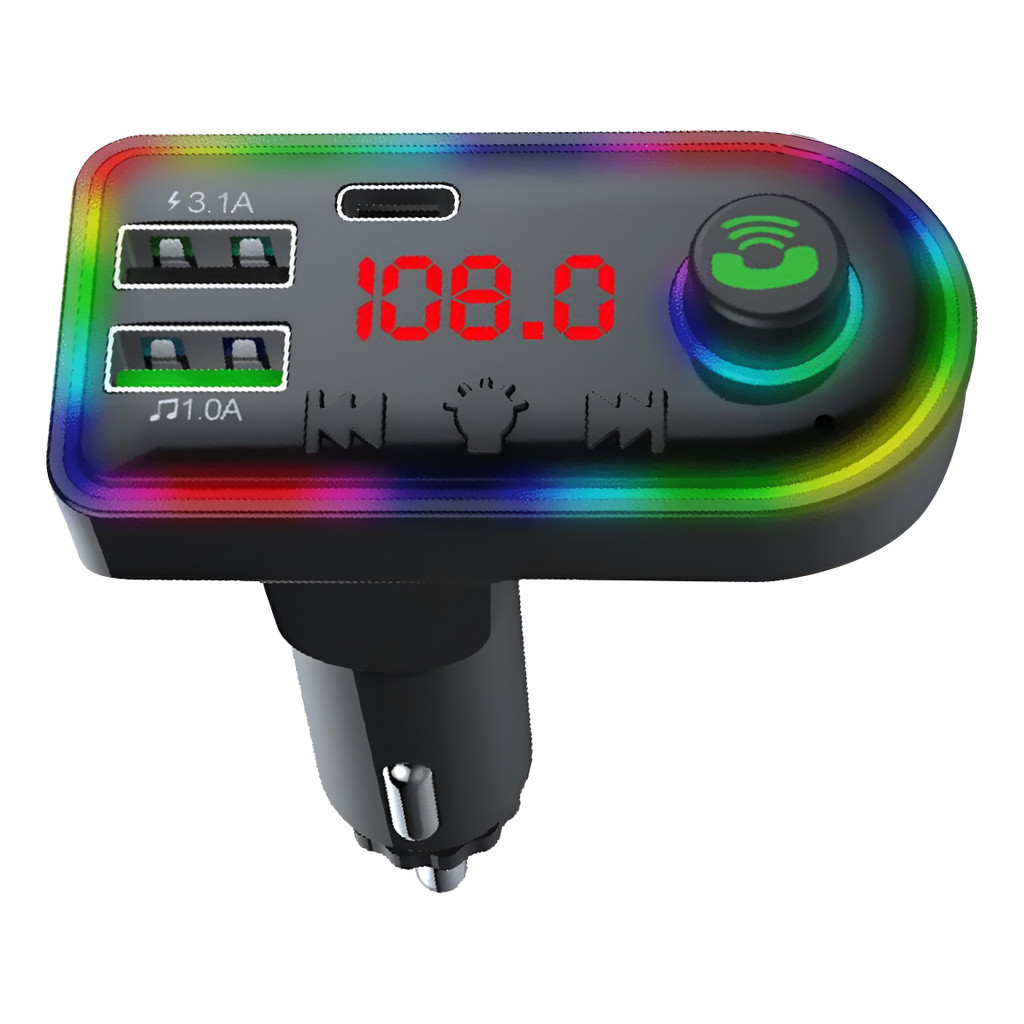 Transmissor FM Bluetooth Carregador Veicular USB Carro Celular