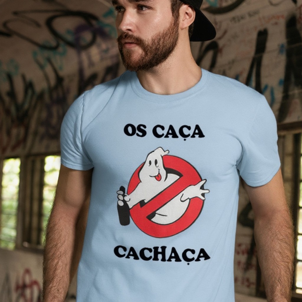 Camiseta Engraçada Carnaval Festa Bloquinho Os Caça Cachaça Camisa Fantasma Blusa P ao G3 Plus size