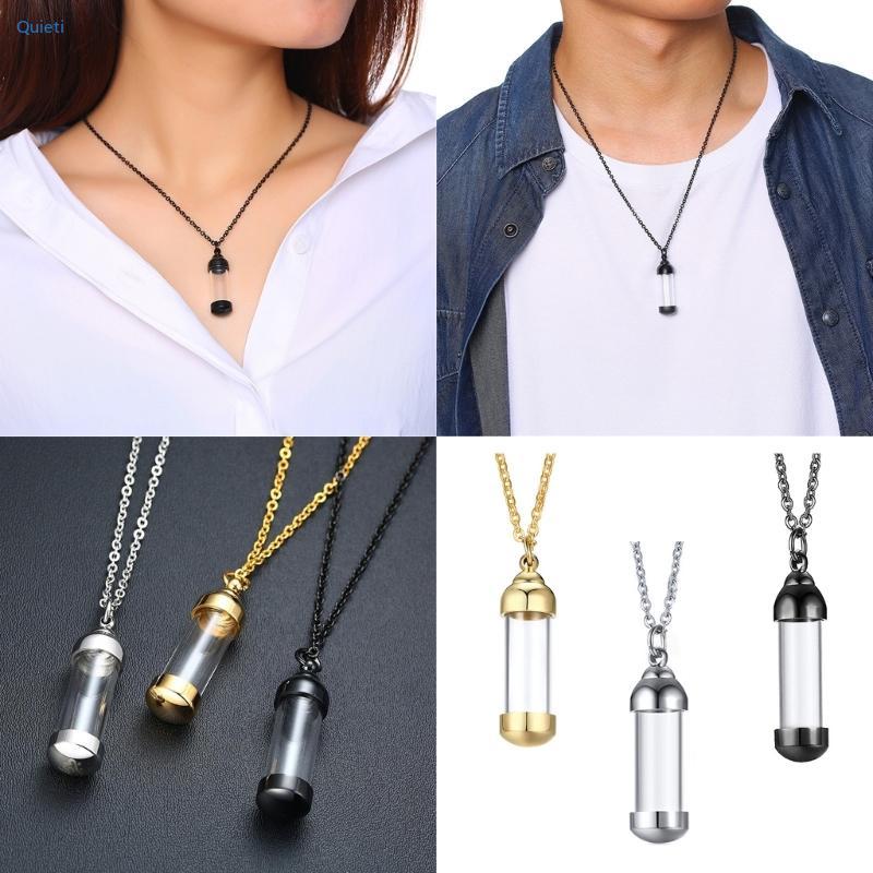 Colar Memorial Aço Inoxidável E Elegante Quieti Pingente Vidro , Acessório Para Personaliza em Oferta na Shopee