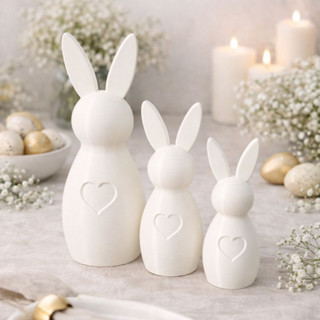 3 Enfeites De Páscoa Coelhos Decoração Moderno Minimalista em Oferta na Shopee