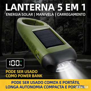 Lanterna Movida A Energia Solar Manivela Dínamo Recarregável Lâmpada LED Carregando Tocha Poderosa em Oferta na Shopee