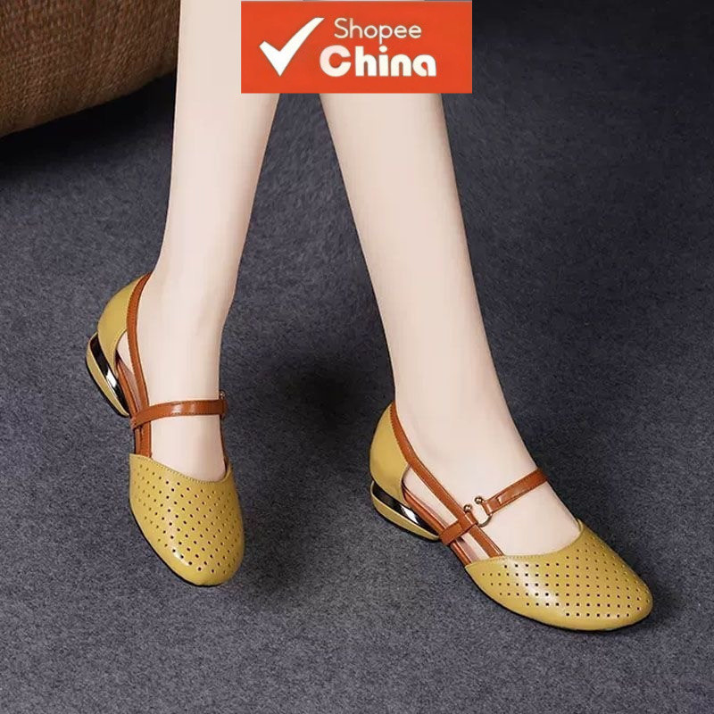 Sandálias de Salto Baixo Femininas em Promoção, Novo Estilo de Verão 2025, Sandálias de Bico Aberto JWYF
