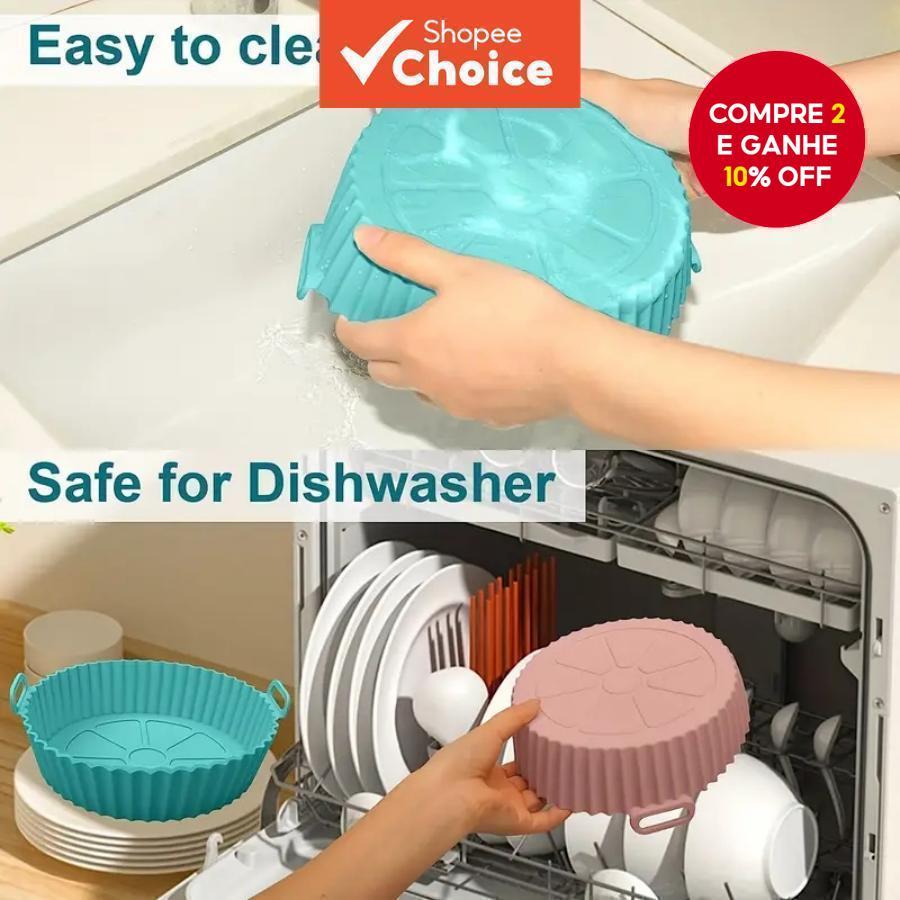 Revestimentos de Silicone para Air Fryers, Bandejas Antiaderentes Reutilizáveis e Papel para Airfryer para Uso na