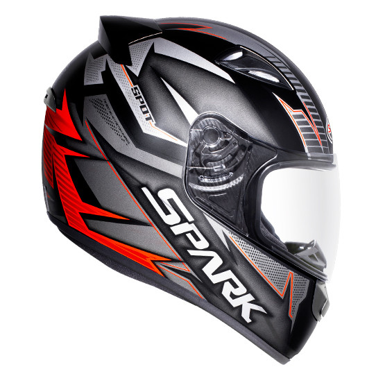 Capacete Moto Ebf New Spark Spot Preto Vermelho Fosco Com Narigueira