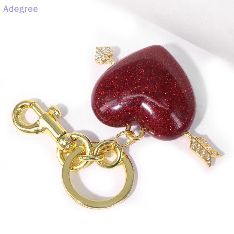 Adegree Novo Acessório Pingente De Seta Do Cupido , Chaveiro De Liga Bonito Em Forma De Coração Vermelho Estilo Ins