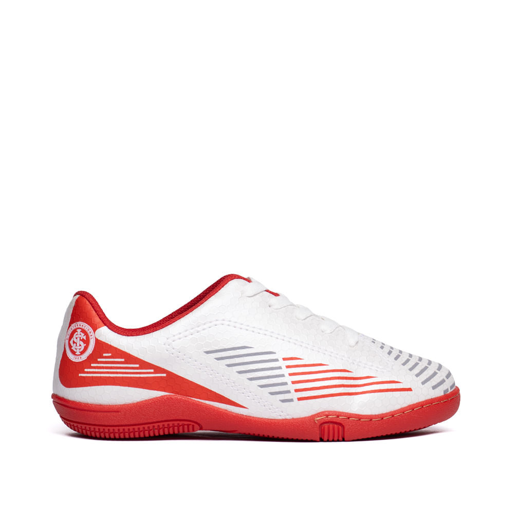 Chuteira Infantil Molekinho Inter Futsal Branco/Vermelho em Oferta na Shopee