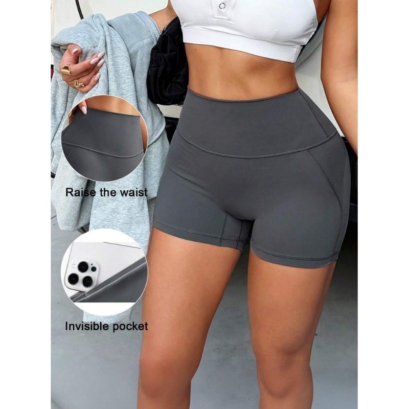Shorts Fitness Feminino Cintura Alta Modelador, Levanta Bumbum, Elasticidade, Secagem Rápida e Respirável em Oferta na Shopee