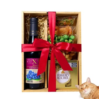 Cesta Presente Vinho Tinto Suave Gourmet Castanhas em Oferta na Shopee