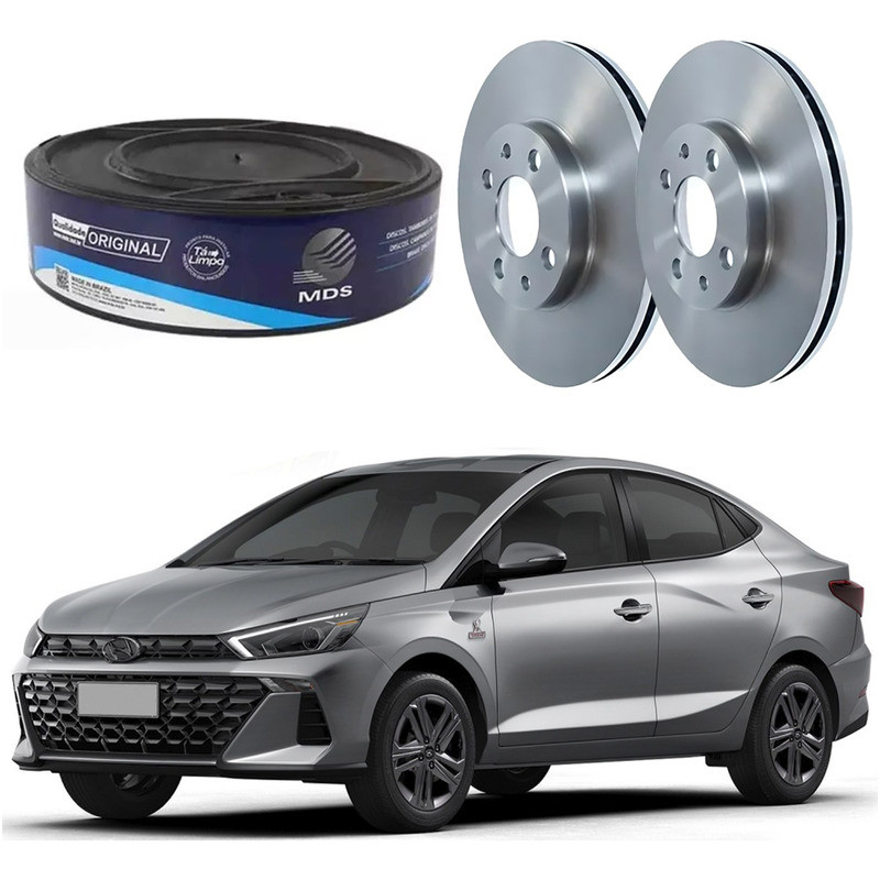 Par Disco Freio Dianteiro Hb20s 1.0 12v Aspirado 2023 A 2025