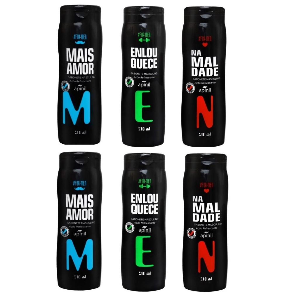 KIT 6 SABONETES ÍNTIMO MASCULINO