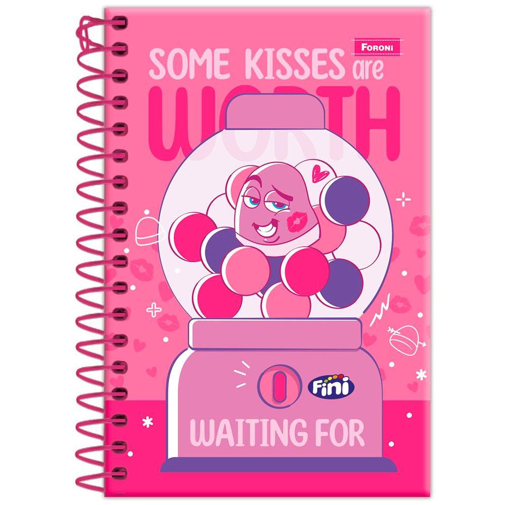 Caderneta 1/8 Pequena 10x15cm Espiral  80 Folhas Fini Beijos Foroni em Oferta na Shopee