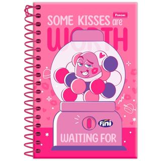 Caderneta 1/8 Pequena 10x15cm Espiral  80 Folhas Fini Beijos Foroni em Oferta na Shopee