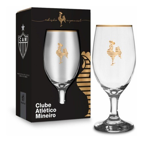 TAÇA CERVEJA CHOPP WINDSOR BRASFOOT PRESENTES TIMES 330ML - ATLÉTICO MG - SÉRIE OURO - OFICIAL