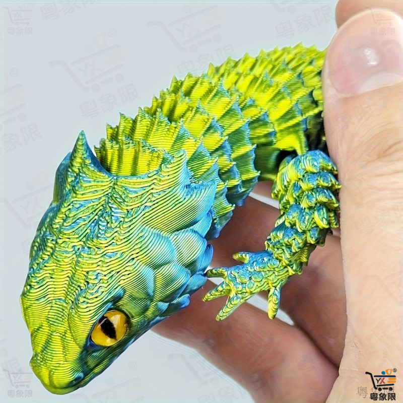 Modelo Realista de Lagarto Olhos Hiper-Realistas Impressão 3D Articulações Móveis Brilha no Escuro Múltiplas Cores