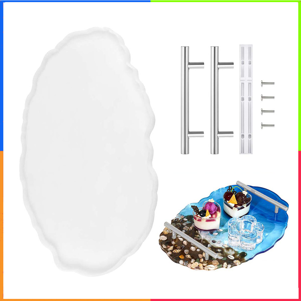 Conjunto de moldes de silicone para bandejas ovais (8 peças) Molde para bandejas de resina