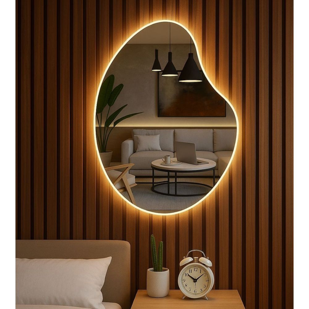 Espelho Grande Corpo Inteiro Com led Espelho Para Sala Quarto Espelho Organico -Br