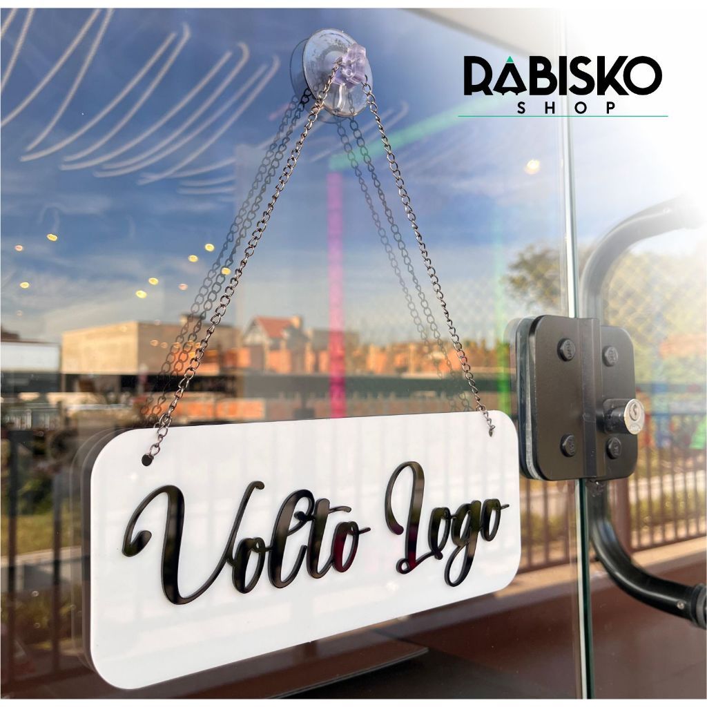 Placa Indicativa Aberto / Volto Logo em Acrílico em Oferta na Shopee