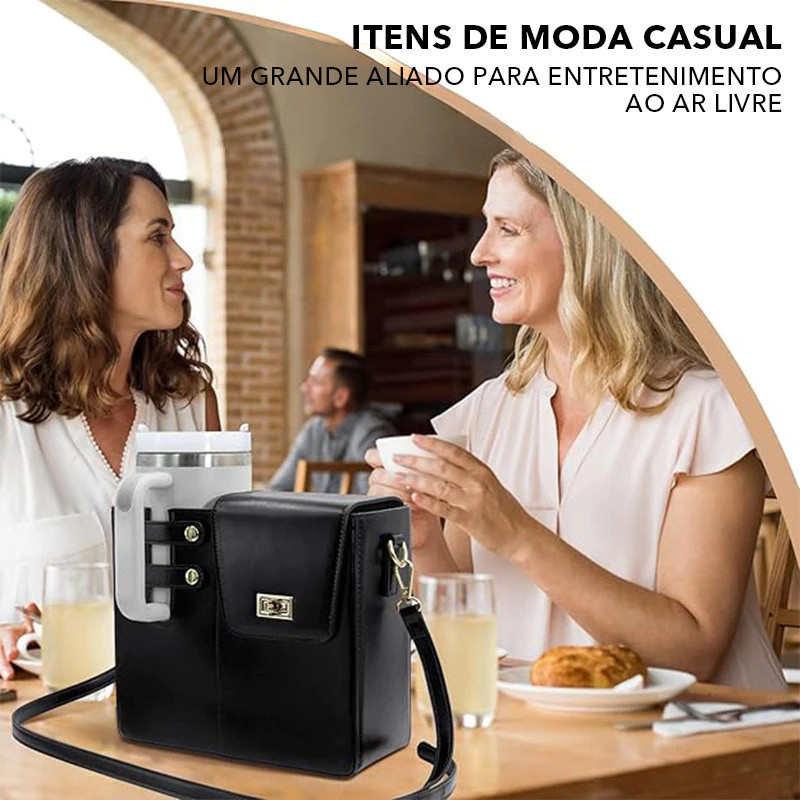 Bolsa Feminina Transversal Porta Garrafa De Agua Celular Luxo Academia Casual Bolsa Lateral Ombro Viagem Preto