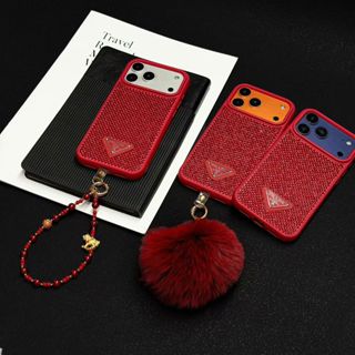 Para iPhone17 16 16 Pro max 15 Elegante Luxo Vermelho Strass Caso De Telefone em Oferta na Shopee