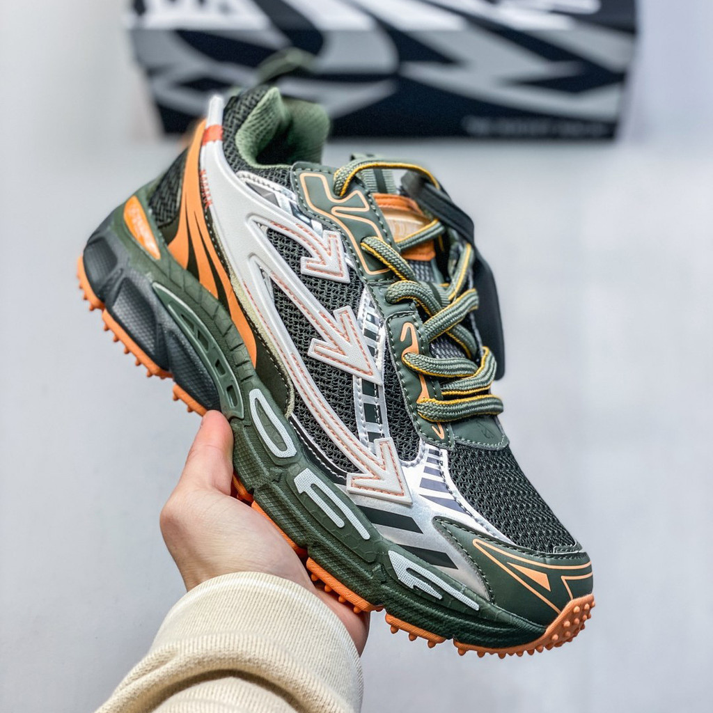 Tênis de corrida Off White para homens, tênis esportivos de sola grossa para cross-country, tênis de corrida femininos p