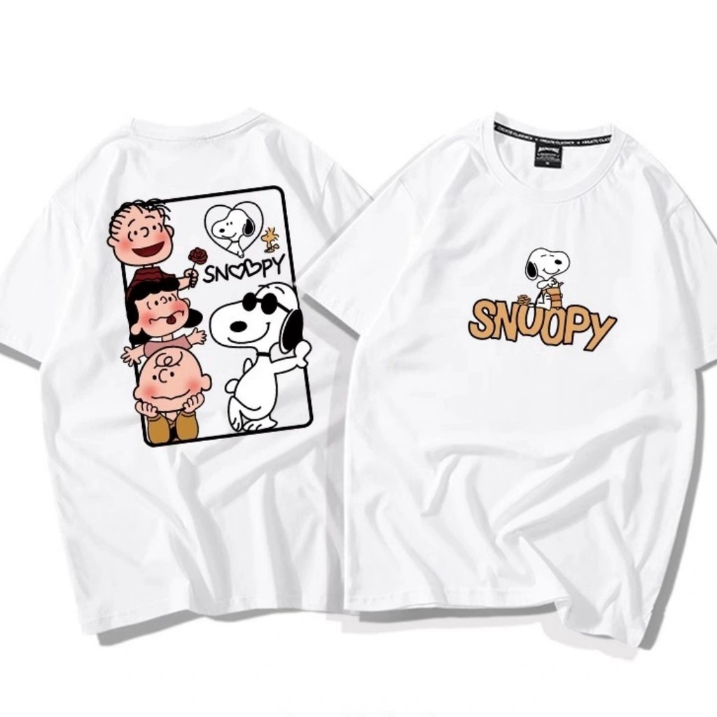 [Camiseta Premium em Algodão Puro]SISI Unissex Oversized Streetwear Camiseta Snoopy Algodão Premium Streetwear Envio Ime
