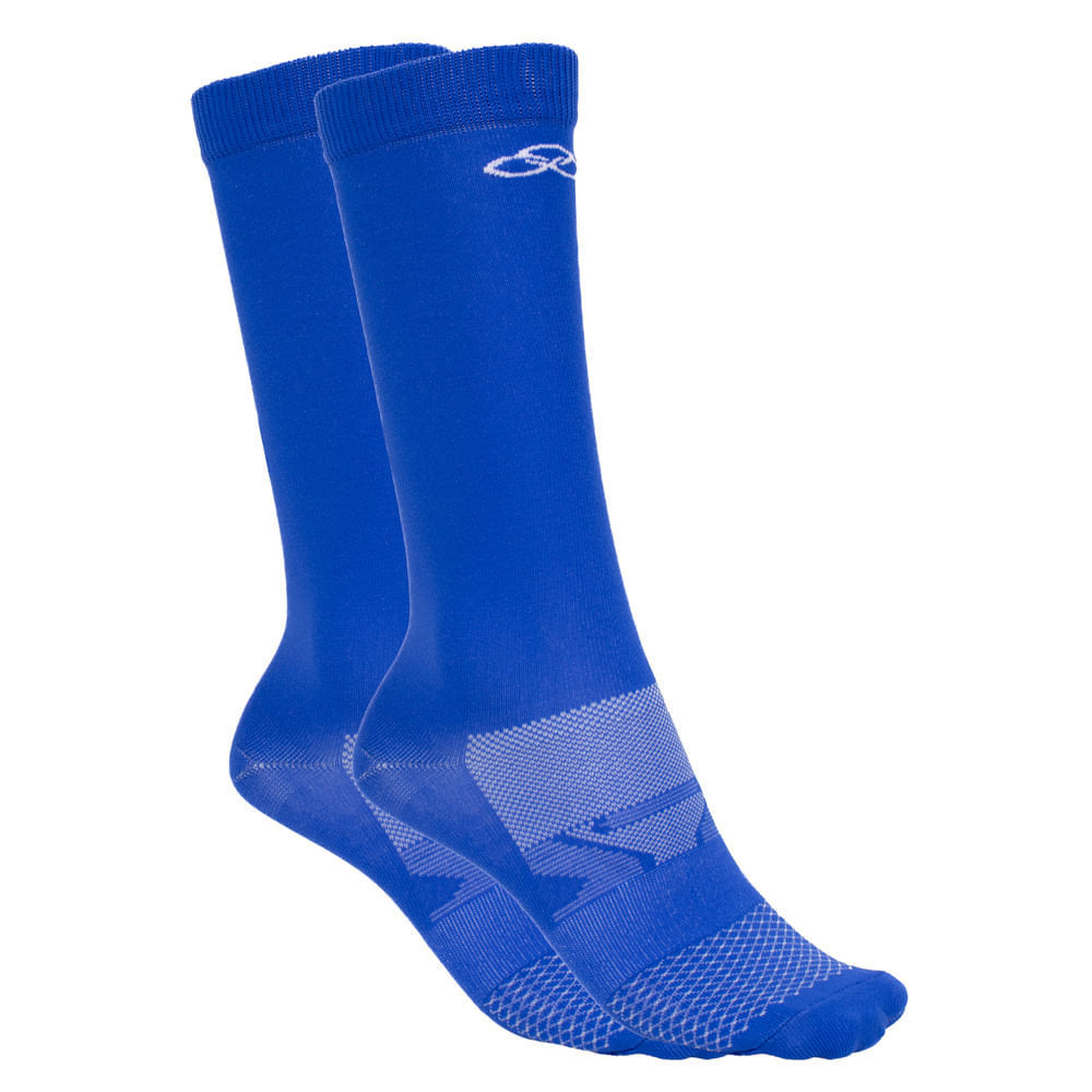 Meia Unissex Olympikus Corre Cano Médio Azul/Branco em Oferta na Shopee