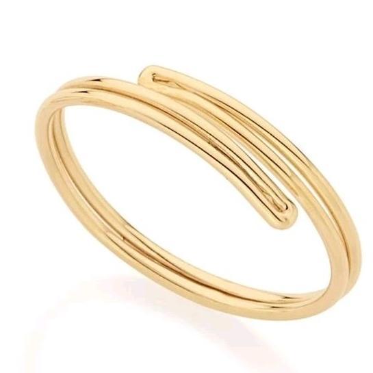 Anel Rommanel fio duplo formato aspiral clássico especial banhado a ouro 18k tamanho 20  512157