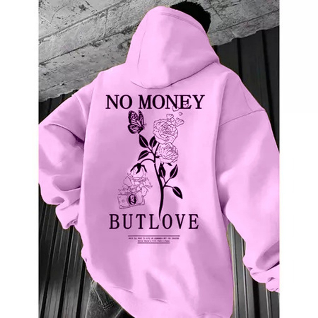 Moletom Unissex No Money But Love com Capuz, Bolso Canguru e Tecido Flanelado – Blusa de Frio Masculino/Feminino ✅