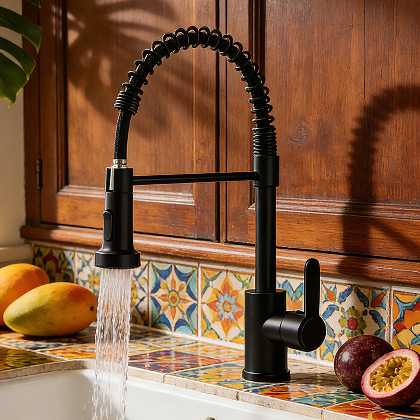 Torneira De Cozinha De Saída Única , Retrátil Com Mola , Adequada Para Montagem Em Bancada/Parede . em Oferta na Shopee