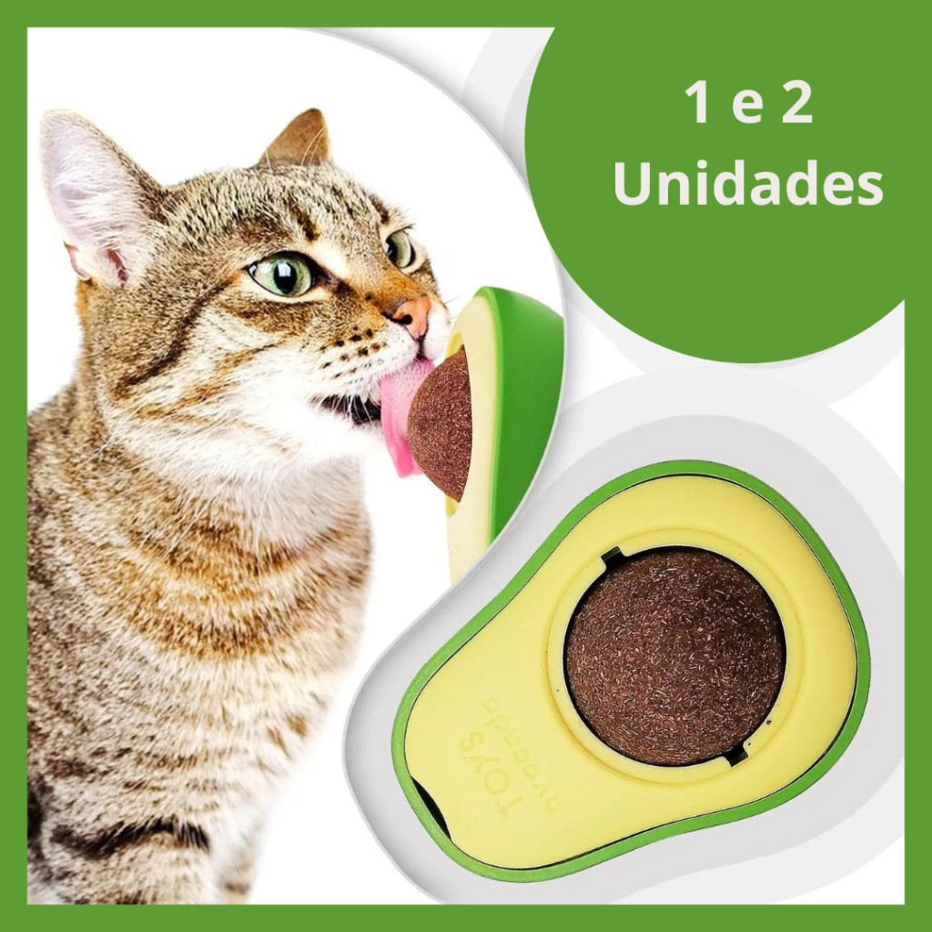 2 Kits  Brinquedo Interativo de Abacate com Catnip para Gatos - Natural, Estimulante e Saudável aos Felinos em Oferta na Shopee