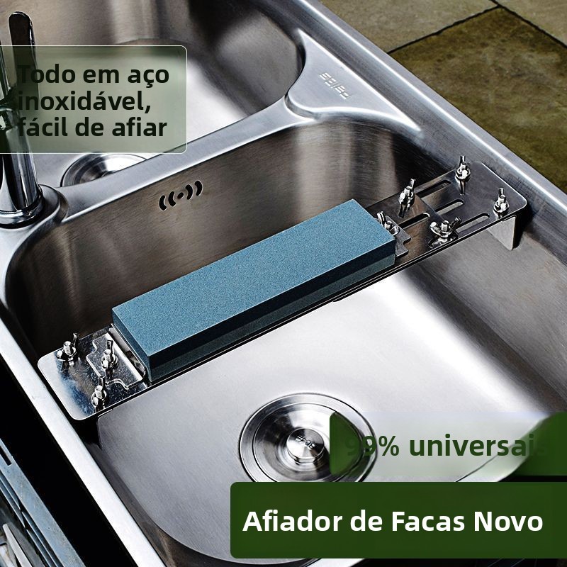 Suporte de Pedra de Afiar Facas Aço Inoxidável Ajustável Telescópico Suporte Fixo Ferramenta de Cozinha Suporte