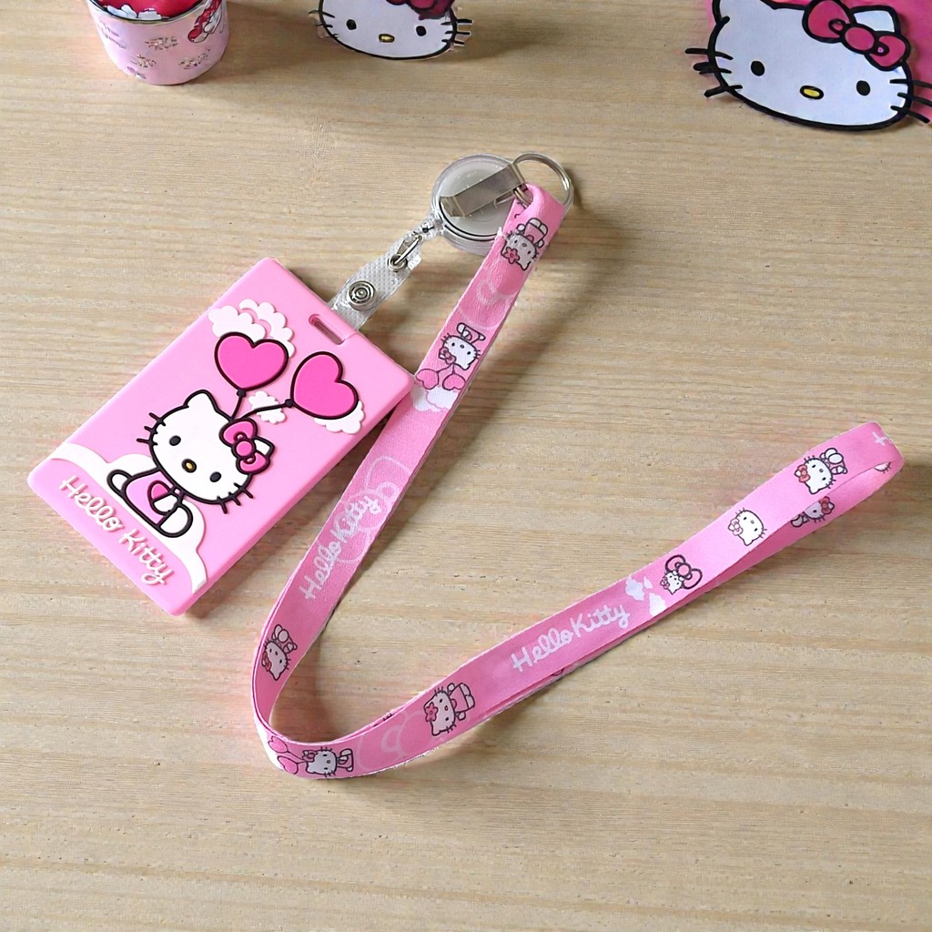 Porta Crachá Hello Kitty em Silicone com Alça em Oferta na Shopee