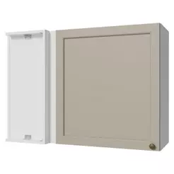 Armário Aéreo de Canto 1 Porta Branco/Crema Vik Madesa