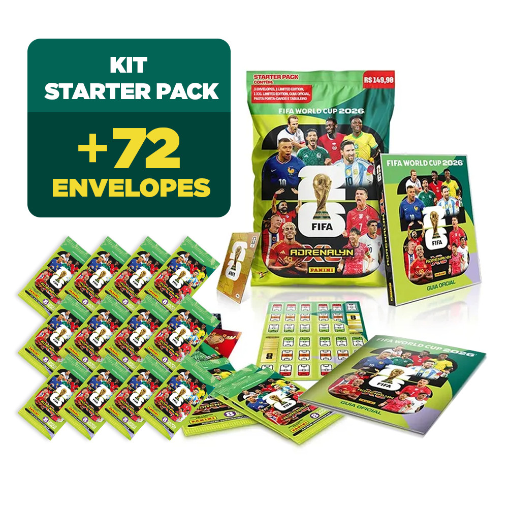 Cards Copa do Mundo 2026 - Starter Pack +  72 Envelopes (Total 600 cards) - Oficial Panini em Oferta na Shopee