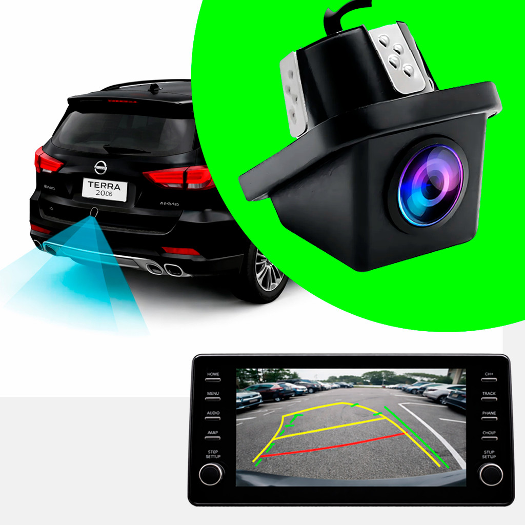 Câmera Ré Universal KX3 Full HD 1080P Ângulo 180 Graus em Oferta na Shopee