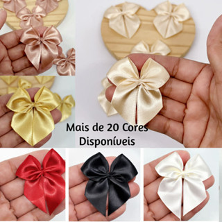 Laço Lacinho de Cetim 5x5 cm nº05 COM FITA P/ AMARRAR - 20/40/100 Para Lembrancinhas em Oferta na Shopee