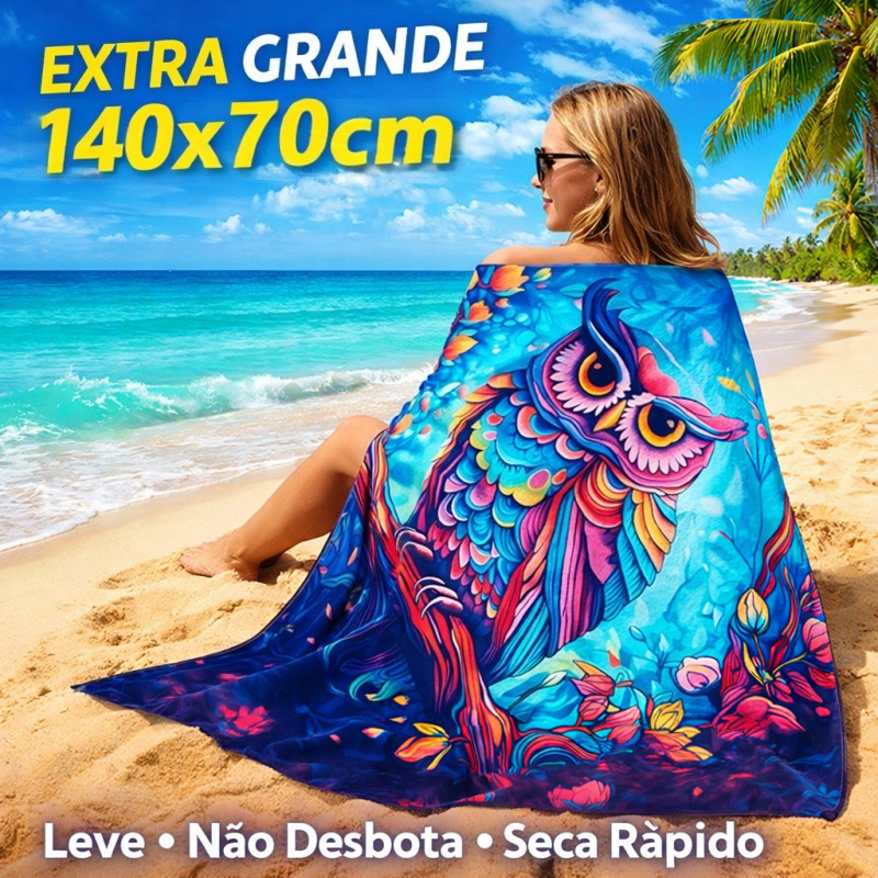 Toalha de Praia Tropical 70×140cm – Secagem Rápida, Macia, Várias modelos