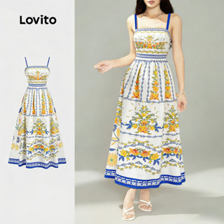 Lovito Vestido Boho Linha Estrutural Vestido Primavera/verão para Mulheres LK3LD309 em Oferta na Shopee
