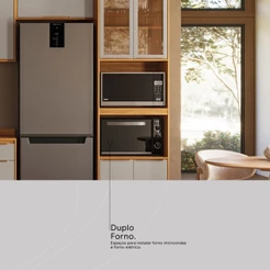 Paneleiro Plena Duplo Forno 4 Portas com Vidro Reflecta Cinamon/Nude - Demóbile